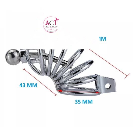 Stainless Steel Lockable Penis Cage For Men - Product Gallery View 4 | act wellness