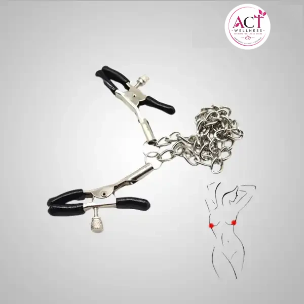 Steel Metal Chain Nipple Stimulation Clamps - Buy Online in India | act wellness - view 1