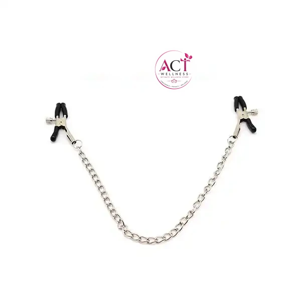 Steel Metal Chain Nipple Stimulation Clamps - Product Gallery View 3 | act wellness