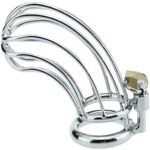 Steel Metal Male Chastity Device Locked Cage - Product Gallery View 4 | act wellness
