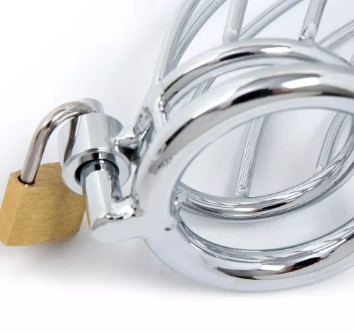 Steel Spring Chastity Cage Lock - Product Gallery View 2 | act wellness