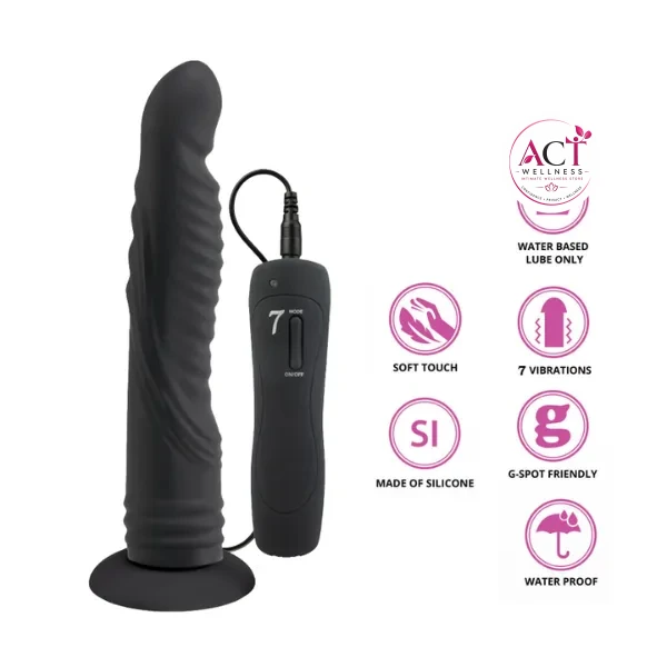 Strap-on Ripple Dildo Vibe - Product Gallery View 4 | act wellness