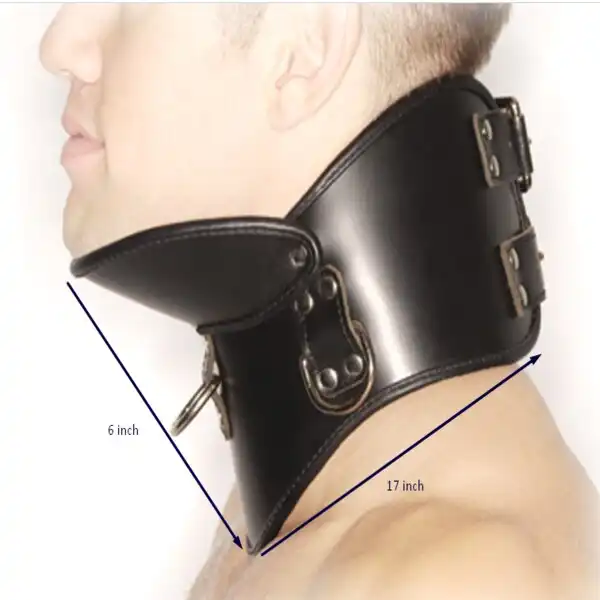 Strict Leather BDSM Posture Collar Small/Medium - Product Gallery View 2 | act wellness