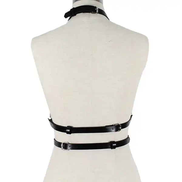 Stud Punk Goth Leather Harness Body Bondage Belt Cage - Product Gallery View 5 | act wellness
