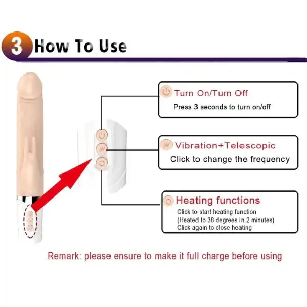 Telescopic Stretching Vibrating Dildo Usb Rechargable - Product Gallery View 3 | act wellness