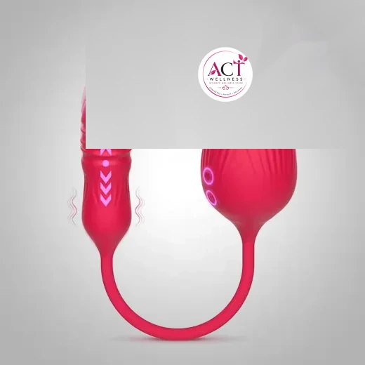 Multispeed Rose Clit Licking Vibrator With Dildo - Buy Online in India | act wellness - view 1