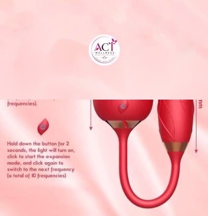 Multispeed Rose Clit Licking Vibrator With Dildo - Product Gallery View 4 | act wellness