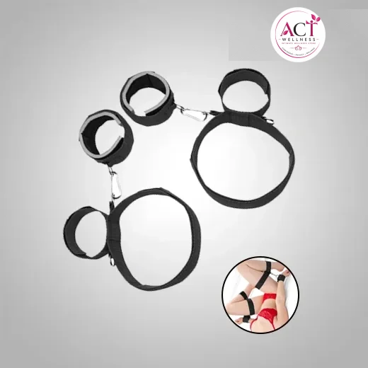 Thigh Bondage Handcuff Wrist & Ankle Cuffs Kit - Buy Online in India | act wellness - view 1