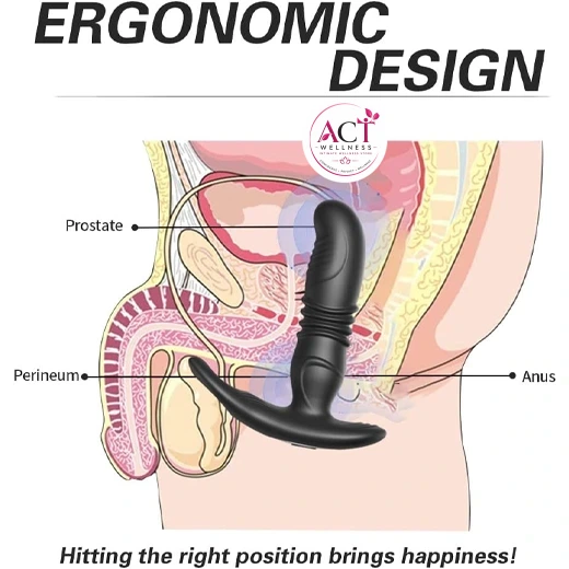 Thrusting Anal Vibrator Remote Control Prostate Massager - Product Gallery View 5 | act wellness