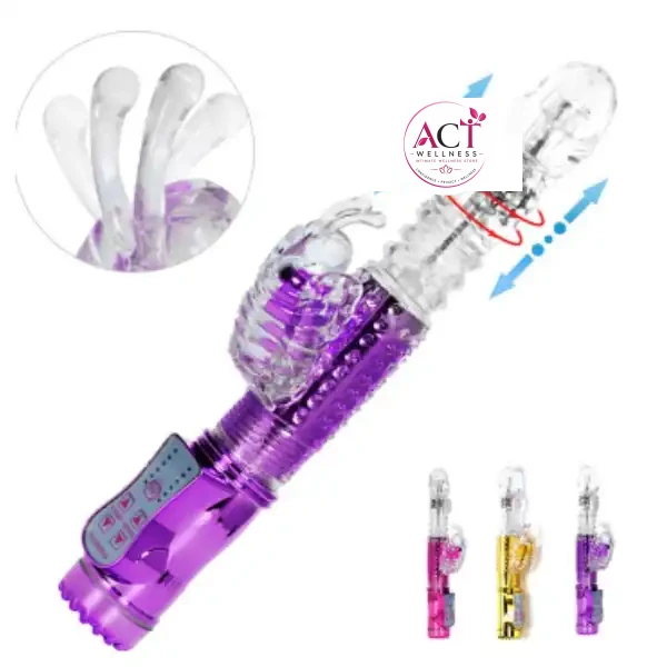 Thrusting Jack Rabbit Vibrator G Spot Butterfly - Product Gallery View 4 | act wellness