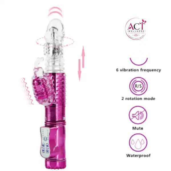Thrusting Jack Rabbit Vibrator G Spot Butterfly - Product Gallery View 5 | act wellness