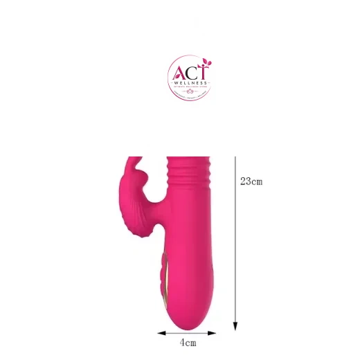 Thrusting Rabbit G Spot Clitoral Stimulator Vibrator with Magnetic Charging - Product Gallery View 2 | act wellness