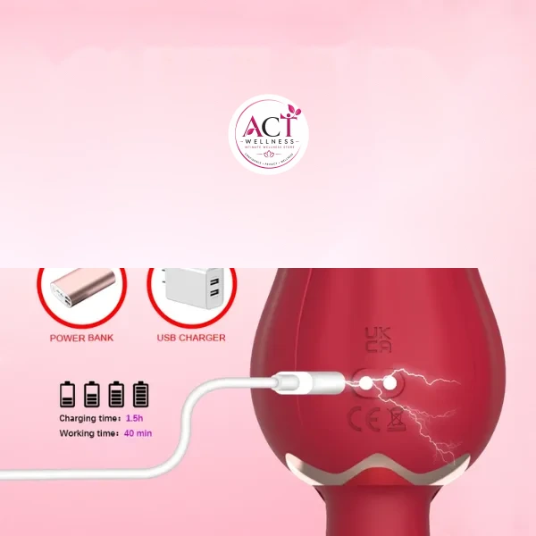Thrusting Rose Toy With Dildo - Product Gallery View 4 | act wellness