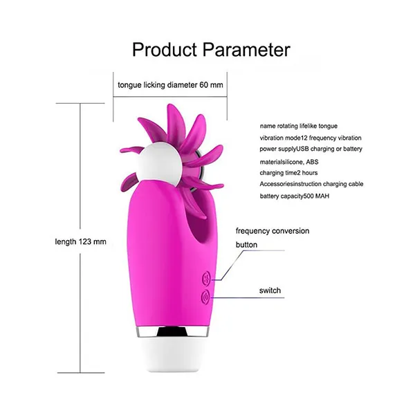 Tongue Licking Rotational Oral Clitoris Stimulator & Breast Vibrator - Product Gallery View 4 | act wellness