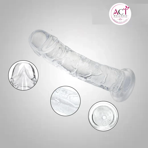Transparent Hands Free Pleasure Dildo - Buy Online in India | act wellness - view 1