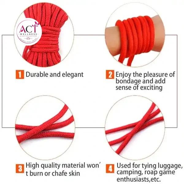Ultra Soft Rope Strap Restraints Kit for Couples Sex Games - Product Gallery View 2 | act wellness