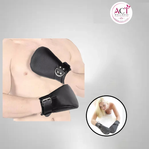 Unisex Leather BDSM Bondage Pet Role Play Gloves - Buy Online in India | act wellness - view 1