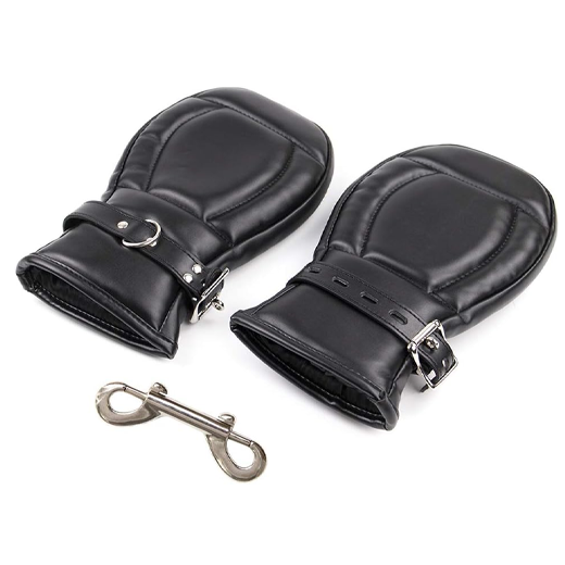 Unisex Leather BDSM Bondage Pet Role Play Gloves - Product Gallery View 4 | act wellness