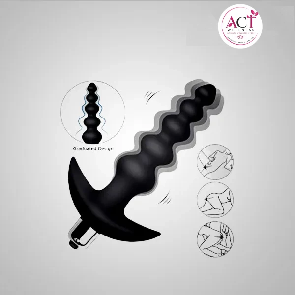 Vibrating Anal Beads Butt Plug Waterproof Bullet Vibrator for Men, Women and Couples - Buy Online in India | act wellness - view 1