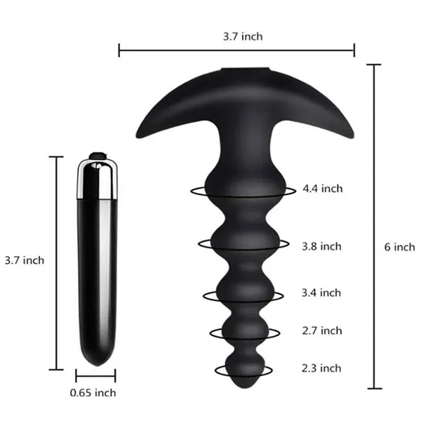 Vibrating Anal Beads Butt Plug Waterproof Bullet Vibrator for Men, Women and Couples - Product Gallery View 2 | act wellness
