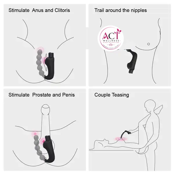 Vibrating Anal Beads Prostate Massager - Product Gallery View 4 | act wellness