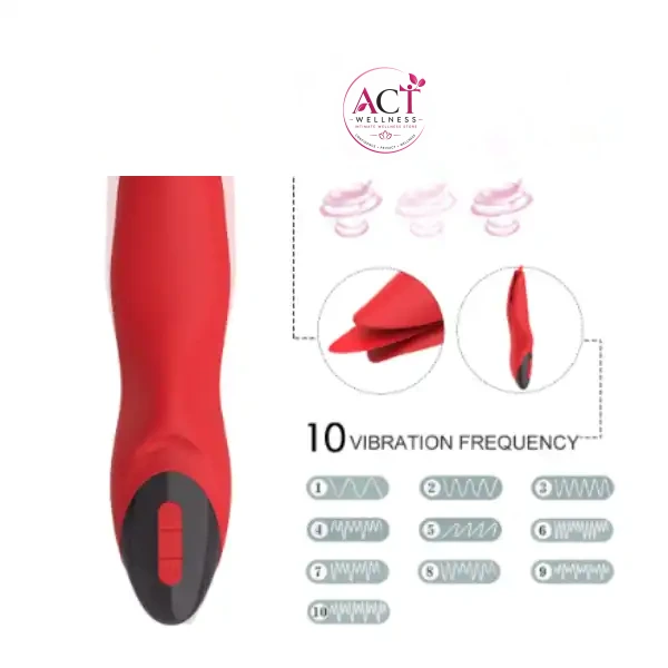 Waterproof Ultra-quiet Tongue Shape Vibrator Sex Toy - Product Gallery View 4 | act wellness