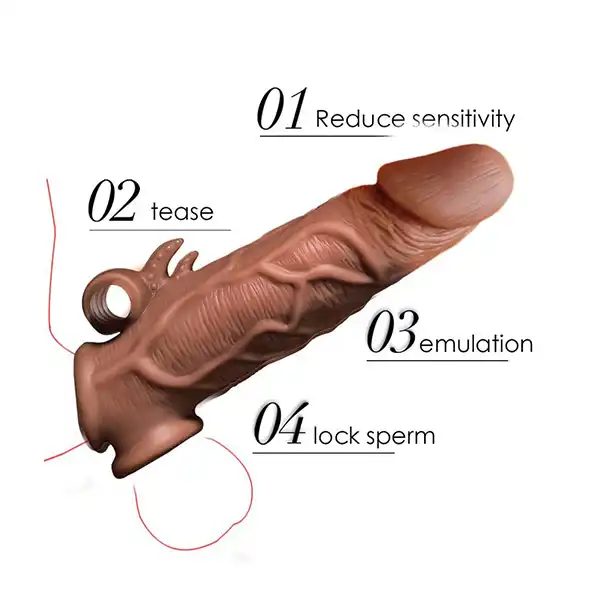 Realistic Penis Sleeve Thickened Condom - Product Gallery View 2 | act wellness