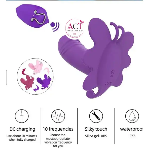 Wireless Butterfly Vibrator Dildo Vibrating Panties With Remote Control - Product Gallery View 3 | act wellness