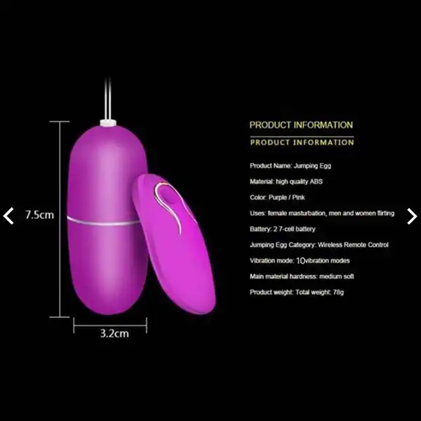 Wireless Female Remote Jump Egg Vibrator - Product Gallery View 2 | act wellness