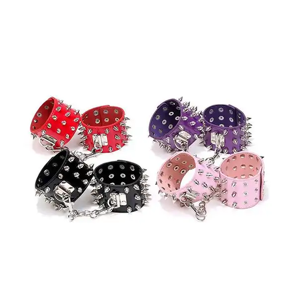 Red Passion Spike Handcuffs - Product Gallery View 2 | act wellness