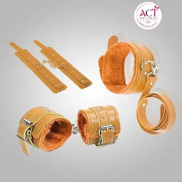 Yellow Luxury Dog Slave, Handcuff With Leg Spreader Ankle Cuffs Kit - Buy Online in India | act wellness - view 1