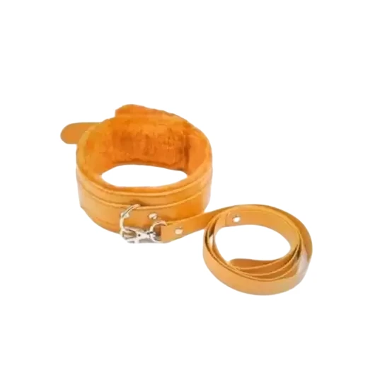 Yellow Luxury Dog Slave, Handcuff With Leg Spreader Ankle Cuffs Kit - Product Gallery View 2 | act wellness